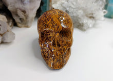 Load image into Gallery viewer, 3&quot; Starry Jasper Stone Crystal Skull Carving
