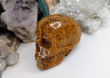 Load image into Gallery viewer, 3&quot; Starry Jasper Stone Crystal Skull Carving

