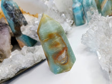 Load image into Gallery viewer, 3&quot; Amazonite &amp; Pyrite Crystal Pillar Tower
