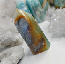 Load image into Gallery viewer, 3&quot; Amazonite &amp; Pyrite Crystal Pillar Tower
