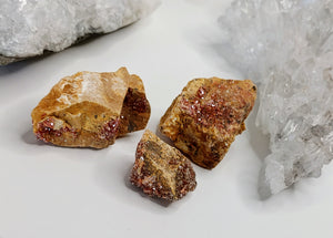 1" Vanadinite Crystal Clusters (3 pcs)