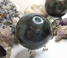 Load image into Gallery viewer, 3&quot; Labradorite Flash Sphere with Stand
