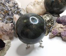 Load image into Gallery viewer, 3&quot; Labradorite Flash Sphere with Stand
