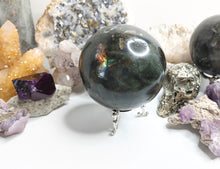 Load image into Gallery viewer, 3.5&quot; Labradorite Flash Sphere with Stand
