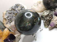 Load image into Gallery viewer, 3.5&quot; Labradorite Flash Sphere with Stand
