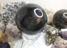Load image into Gallery viewer, 2.5&quot; Labradorite Flash Sphere w/Glass Stand
