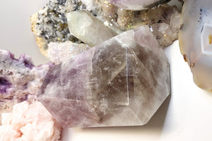 Amethyst Rainbow Smokey Quartz Crystal Pillar Tower