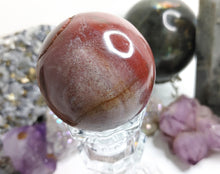 Load image into Gallery viewer, Petrified Wood Fossilized Sphere with Crystal Stand
