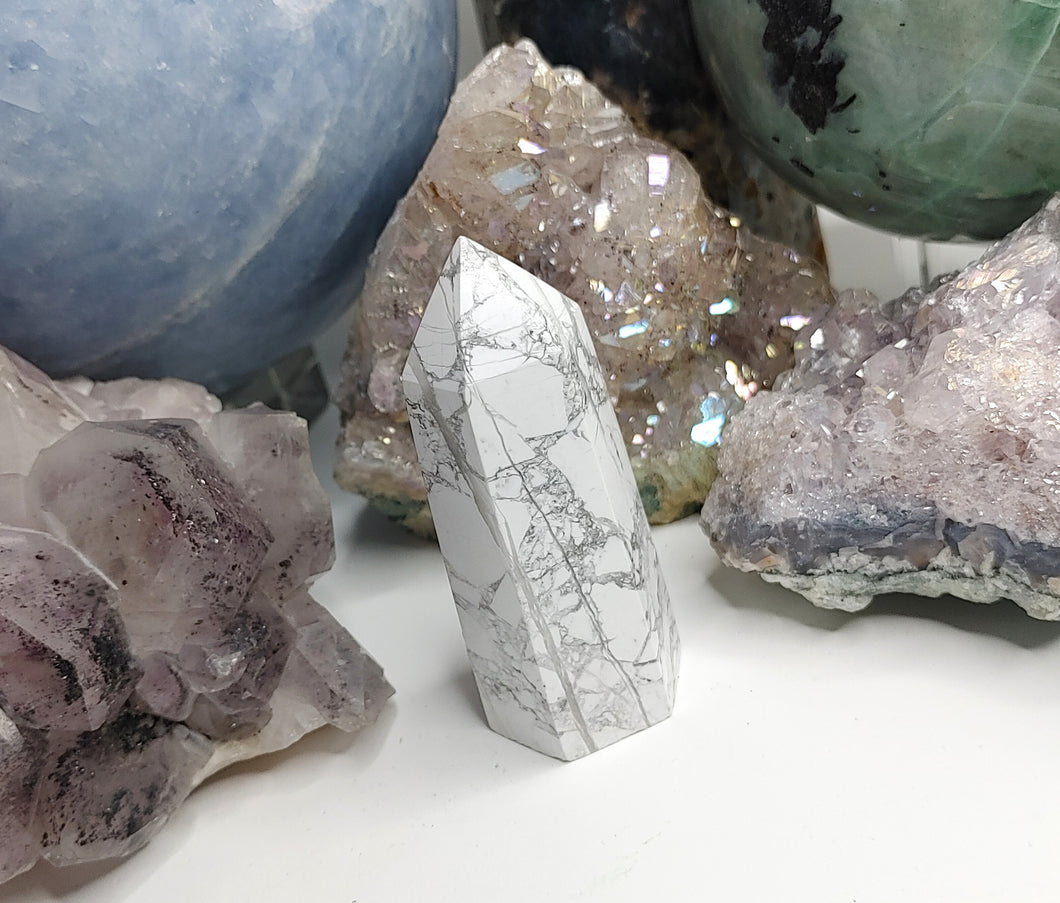 Howlite Crystal Tower Pillar