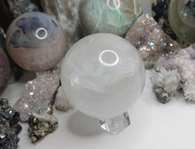 Load image into Gallery viewer, 3&quot; Rainbow Clear Quartz Crystal Sphere with Base
