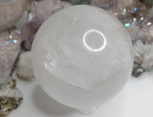 Load image into Gallery viewer, 3&quot; Rainbow Clear Quartz Crystal Sphere with Base
