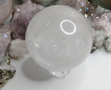 Load image into Gallery viewer, 3&quot; Rainbow Clear Quartz Crystal Sphere with Base
