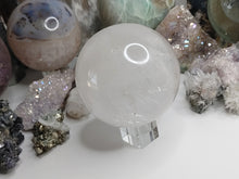 Load image into Gallery viewer, 3&quot; Rainbow Clear Quartz Crystal Sphere with Base
