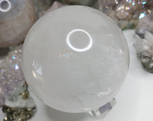 Load image into Gallery viewer, 3&quot; Rainbow Clear Quartz Crystal Sphere with Base
