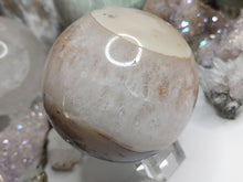 Load image into Gallery viewer, 3&quot; Agate Rainbow Quartz Crystal Sphere with Base
