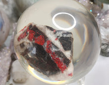 Load image into Gallery viewer, 3&quot; Cinnabar Crystal Cluster in Resin Sphere with Base
