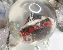 Load image into Gallery viewer, 3&quot; Cinnabar Crystal Cluster in Resin Sphere with Base

