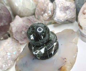 1.5" Midnight Marble Sphere with Base