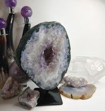 Load image into Gallery viewer, Amethyst Quartz Crystal Donut on Stand
