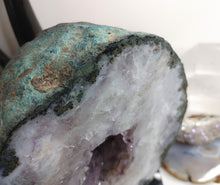 Load image into Gallery viewer, Amethyst Quartz Crystal Donut on Stand
