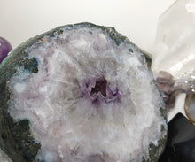 Load image into Gallery viewer, Amethyst Quartz Crystal Donut on Stand
