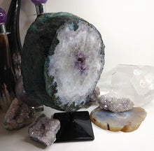 Load image into Gallery viewer, Amethyst Quartz Crystal Donut on Stand
