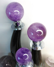 Load image into Gallery viewer, 2&quot; Amethyst Spheres on Bone Stands
