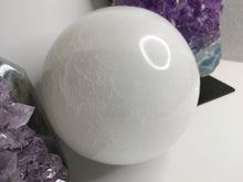 Load image into Gallery viewer, Selenite Crystal Sphere with Led Light Base
