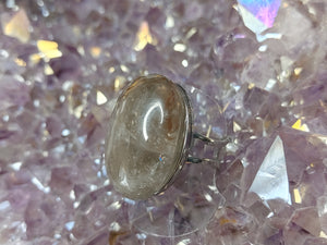Rutilated Smokey Quartz Crystal Ring