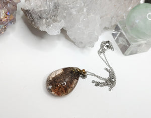 Rutilated Garden Quartz Lodolite Crystal Necklace
