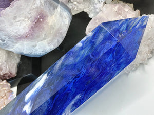 10.5" Volcano Smelt Quartz Crystal Pillar Tower