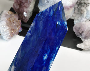 10.5" Volcano Smelt Quartz Crystal Pillar Tower