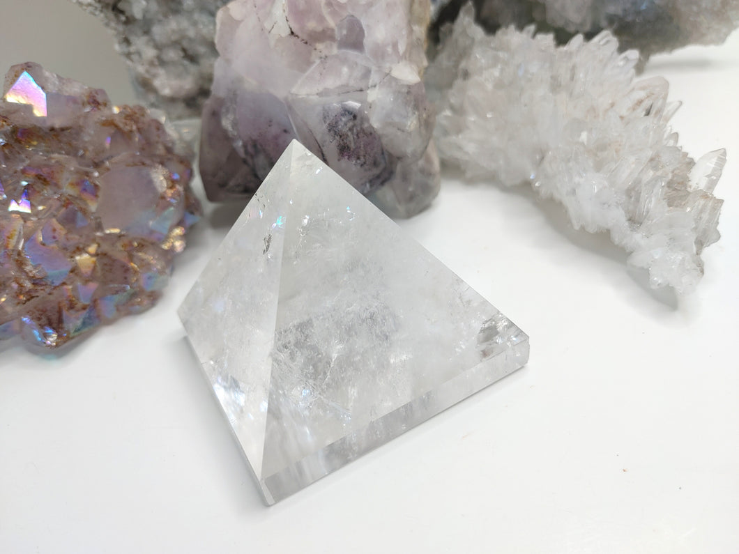 Sheen Clear Quartz Crystal Pyramid (chipped corner)