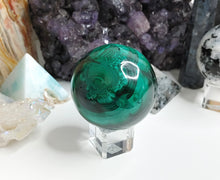Load image into Gallery viewer, 2&quot; Malachite Sphere with Stand

