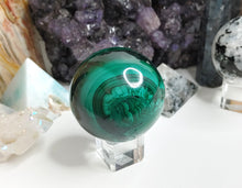 Load image into Gallery viewer, 2&quot; Malachite Sphere with Stand
