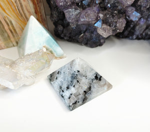 1.5" Rainbow Moonstone Flash Crystal Pyramid