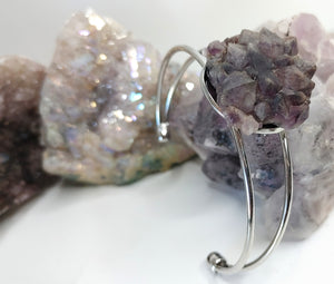 Thunder Bay Amethyst Crystal Stainless Steel Bracelet