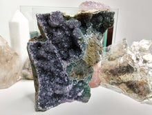 Load image into Gallery viewer, 6&quot; Rare Druzy Black Amethyst Crystal Cluster
