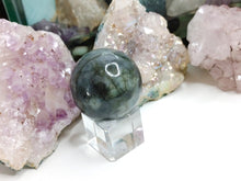 Load image into Gallery viewer, 1.5&quot; Mini Labradorite Flash Sphere with Stand
