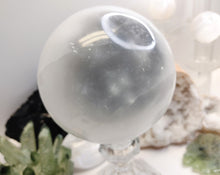 Load image into Gallery viewer, 4.5&quot; Optical Selenite Crystal Sphere with Glass Stand
