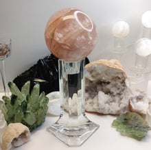 Load image into Gallery viewer, 3&quot; Sheen Strawberry Quartz Crystal Sphere with Stand
