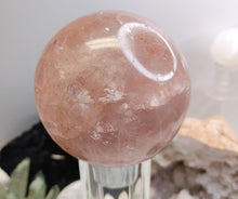 Load image into Gallery viewer, 3&quot; Sheen Strawberry Quartz Crystal Sphere with Stand
