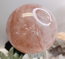 Load image into Gallery viewer, 3&quot; Sheen Strawberry Quartz Crystal Sphere with Stand
