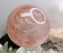 Load image into Gallery viewer, 3&quot; Sheen Strawberry Quartz Crystal Sphere with Stand
