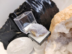 1" Botryoidal Purple Fluorite Crystal in Display Case RARE