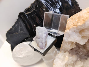 1" Botryoidal Purple Fluorite Crystal in Display Case RARE