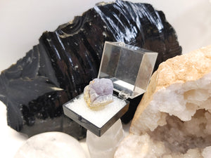 1" Botryoidal Purple Fluorite Crystal in Display Case RARE