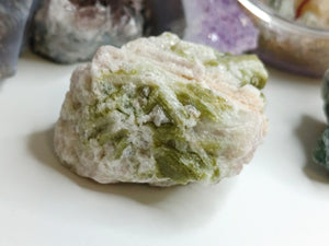 1.5" Green Tourmaline Crystal in Quartz Matrix