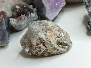 1.5" Green Tourmaline Crystal in Quartz Matrix