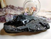 Load image into Gallery viewer, 7" Black Obsidian Volcanic Glass Sculpture
